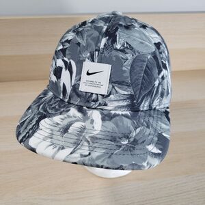 Nike Floral Golf Cap Heritage 86 Sportswear Womens Adjustable Grey Black Hat